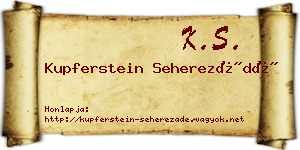 Kupferstein Seherezádé névjegykártya
